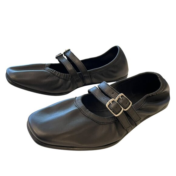 Free People Black Leather Gemini Ballet Flat Size 8 NEW - Picture 4 of 6